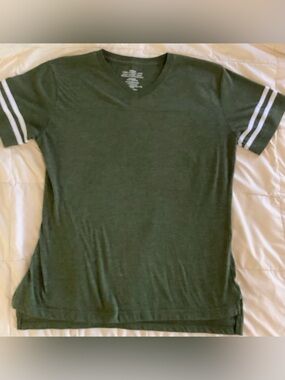 Women’s V-Neck Short Sleeve Shirt Olive Green free with purchase of 1 other item